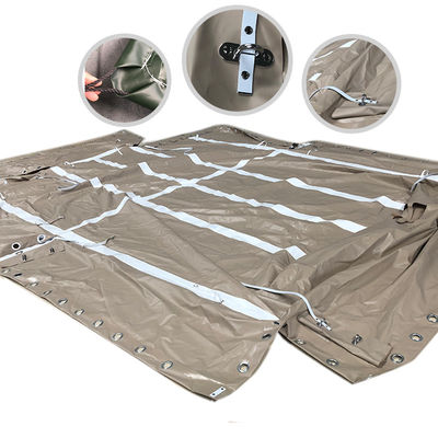 Fábrica Litong China Capa de Veículo Cáqui Atacado Lonas Resistentes Revestimento de PVC Lona para Caminhão