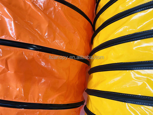 Mangueira de duto de ar de PVC flexível de 10" e 12" retardante de chama Litong, tecido de PVC para dutos, fabricante da China