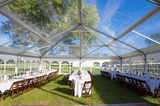 Tenda de festa personalizada Litong 20x20 resistente à água e transparente Tenda superior para festa de casamento ao ar livre
