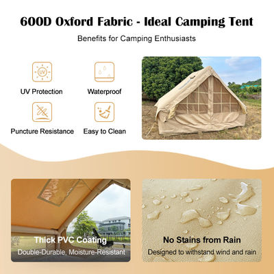 Tenda de acampamento inflável de tecido de Oxford 600D com tecido impermeável durável para aventuras ao ar livre