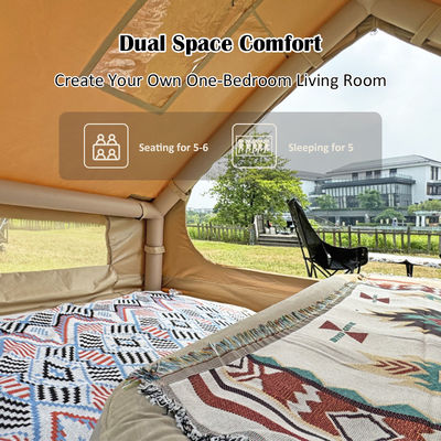 Tenda de acampamento inflável de tecido de Oxford 600D com tecido impermeável durável para aventuras ao ar livre