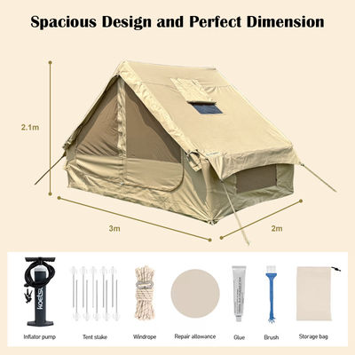 Tenda de acampamento inflável de tecido de Oxford 600D com tecido impermeável durável para aventuras ao ar livre
