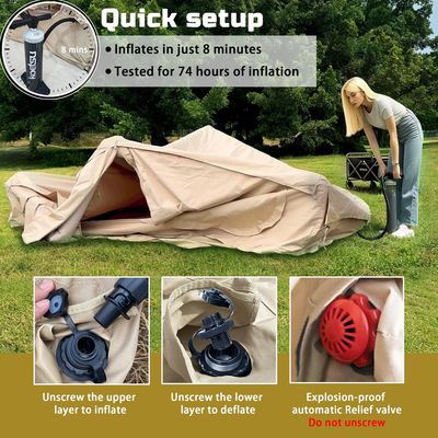 Litong Durable 600D Tenda de tecido de tela de Oxford Tenda de cabana inflável para acampamento